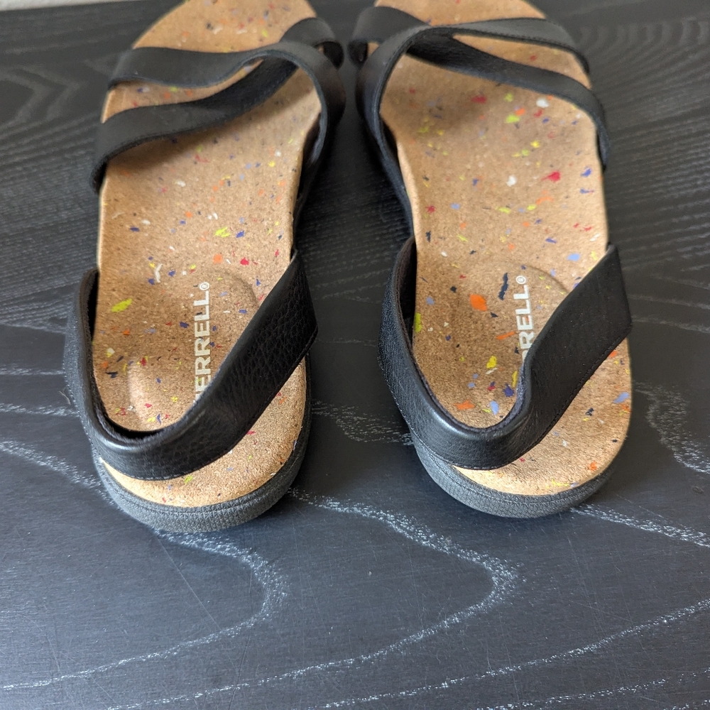 LIKE NEW Merrell Women's Size 9 Napa Valley Sling Back Leather Sandals Black - Picture 7 of 11